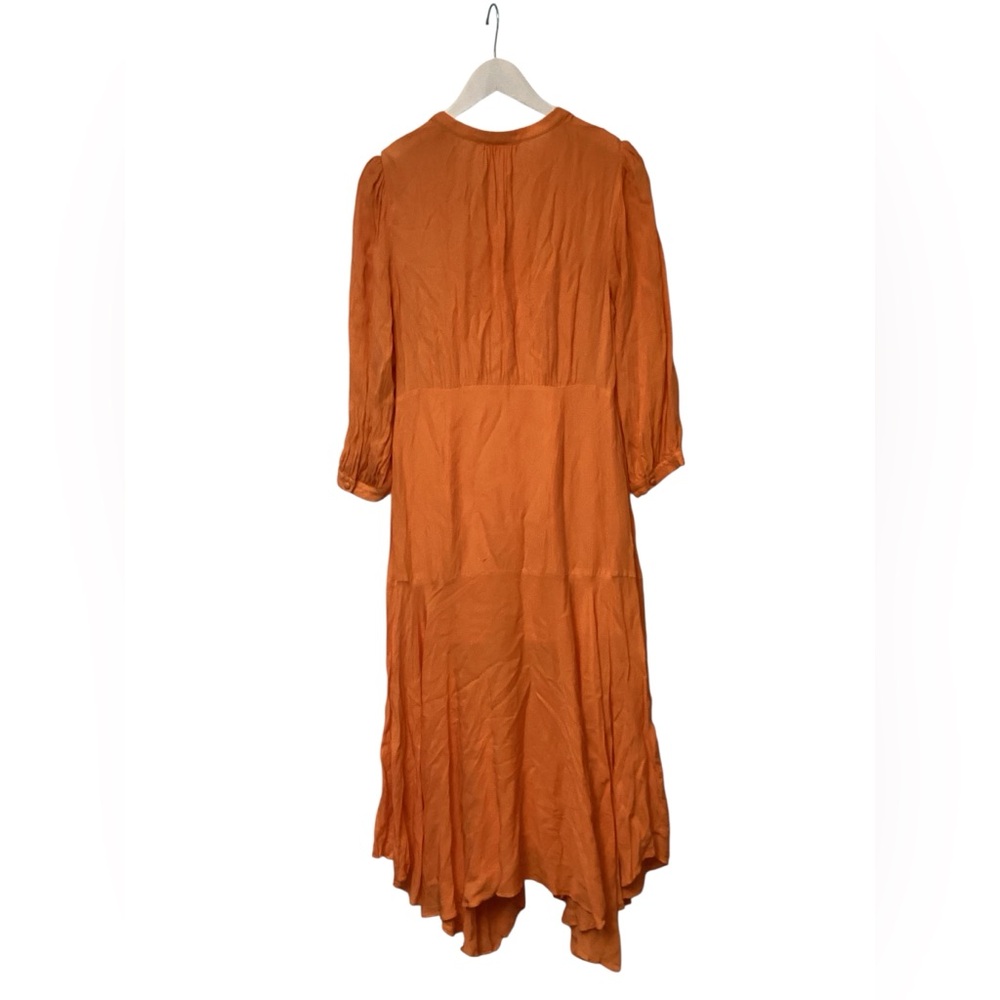 Veronica Beard Orange Button-Front Midi Dress - Picture 5 of 6